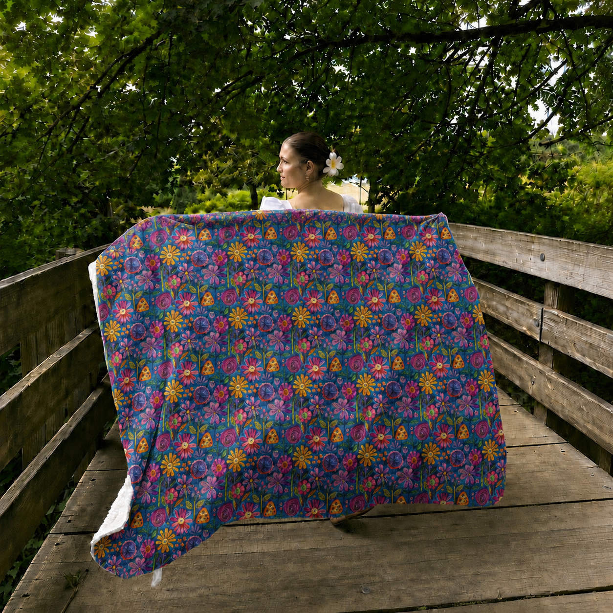 Lakeside Bloom Sherpa Throw