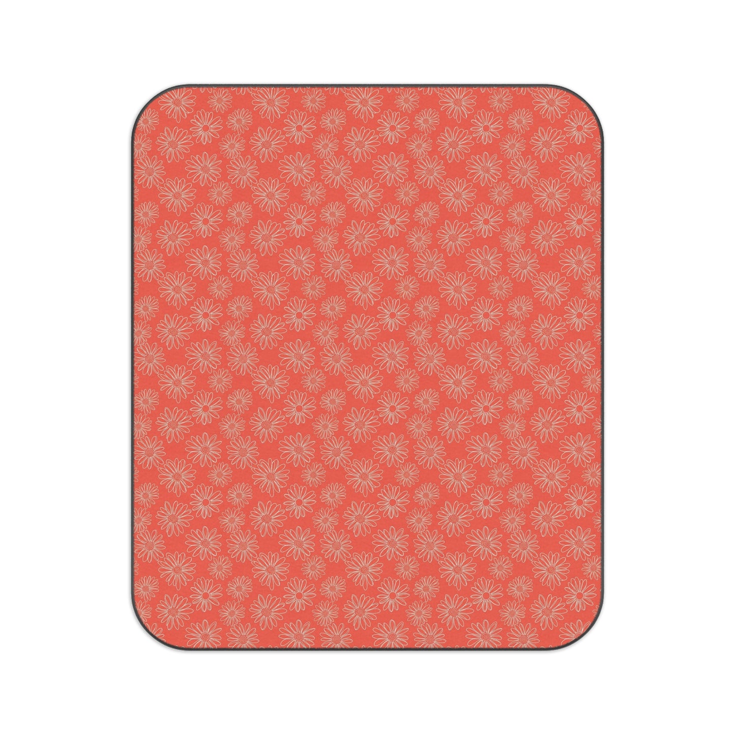 Coral Daisy Picnic Blanket