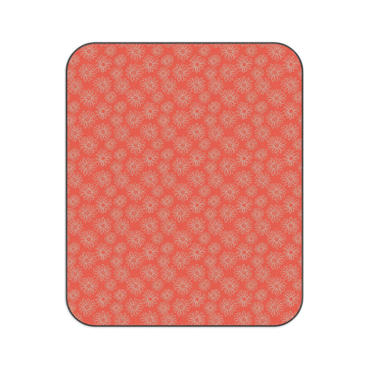 Coral Daisy Picnic Blanket