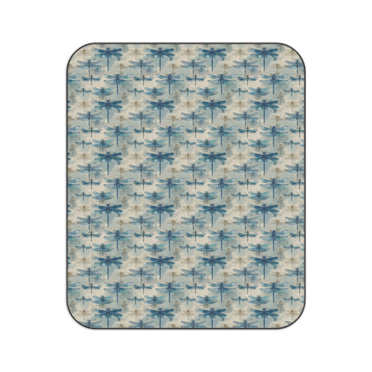 Blue Dragonfly Picnic Blanket