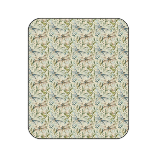 Watercolor Dragonfly Picnic Blanket