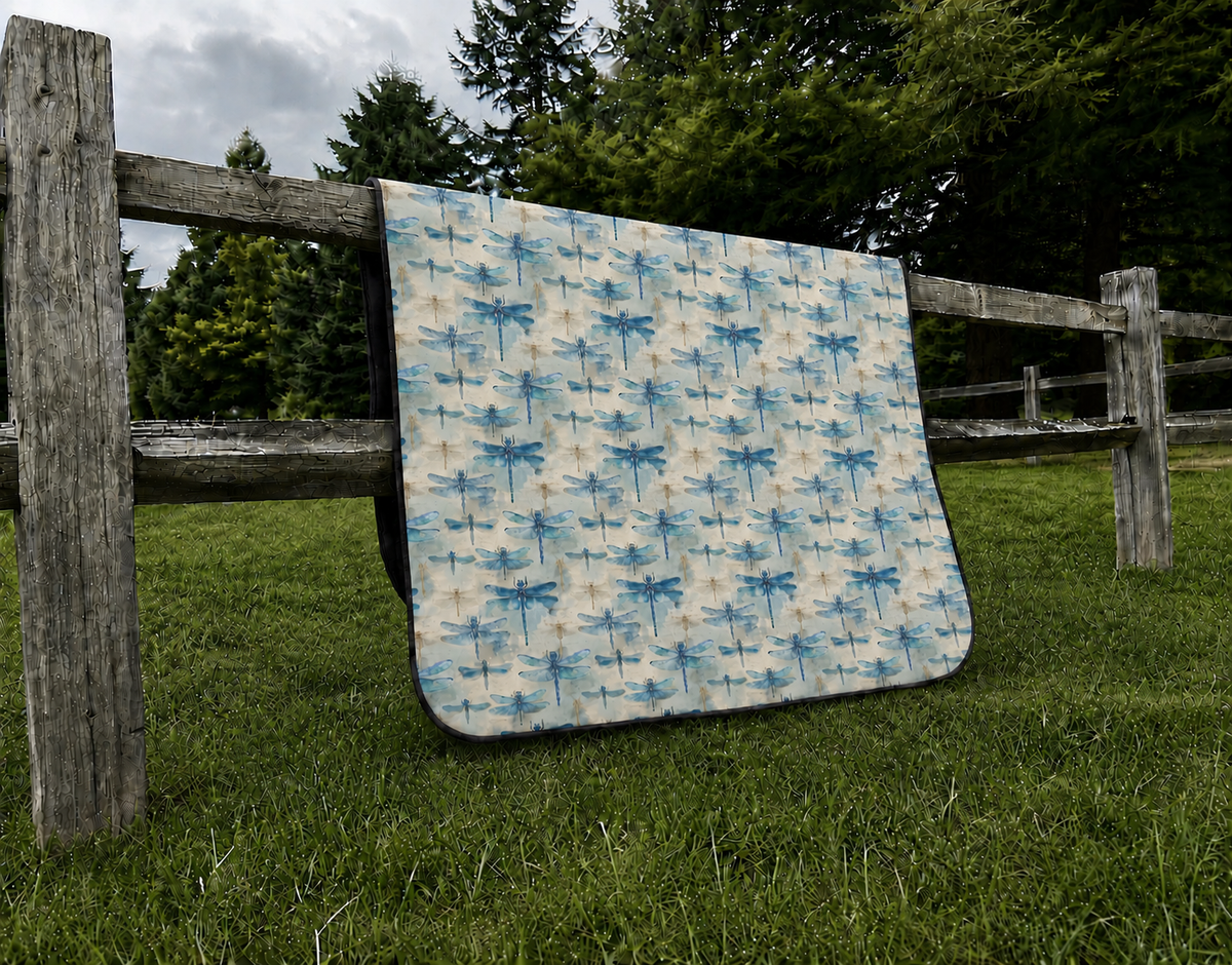 Blue Dragonfly Picnic Blanket