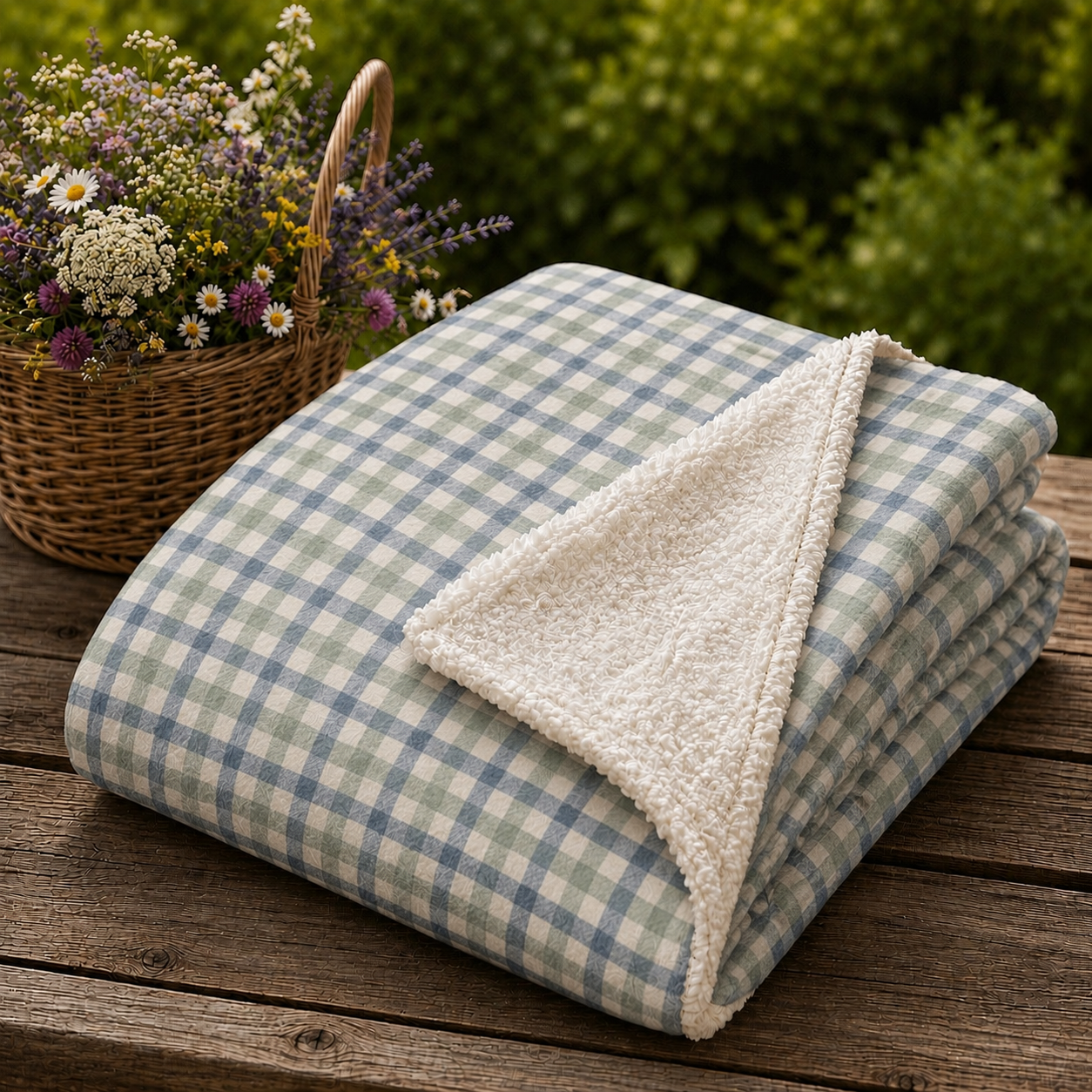 Bluebell Cottage Sherpa Throw