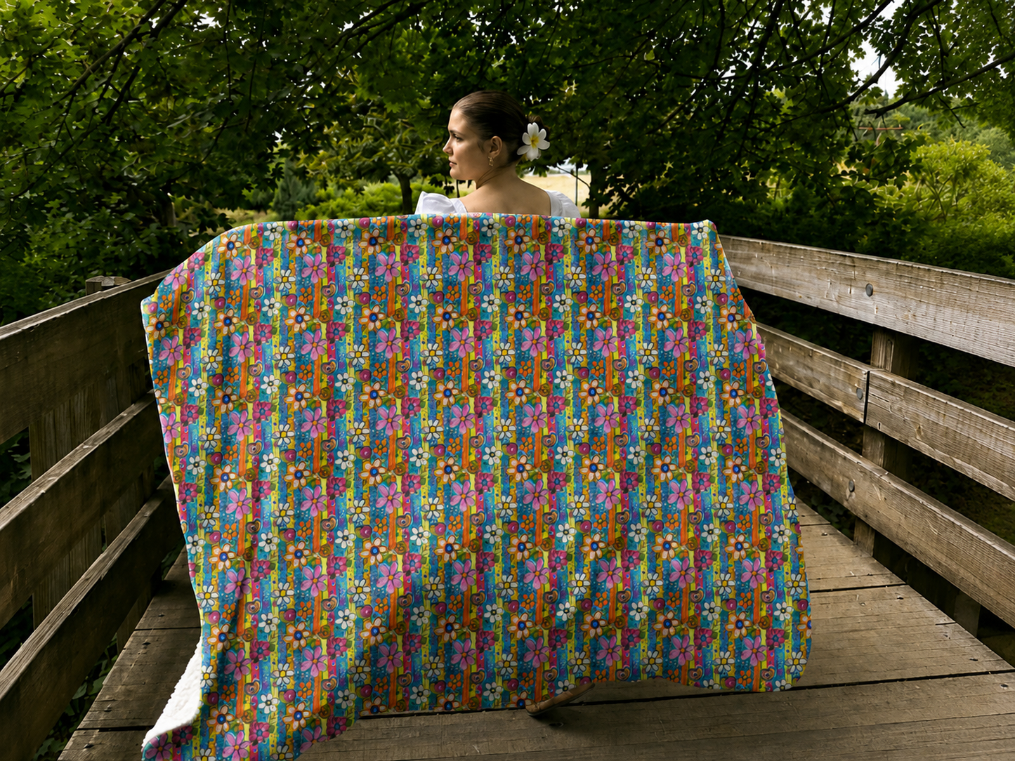 Painted Meadow Sherpa Throw