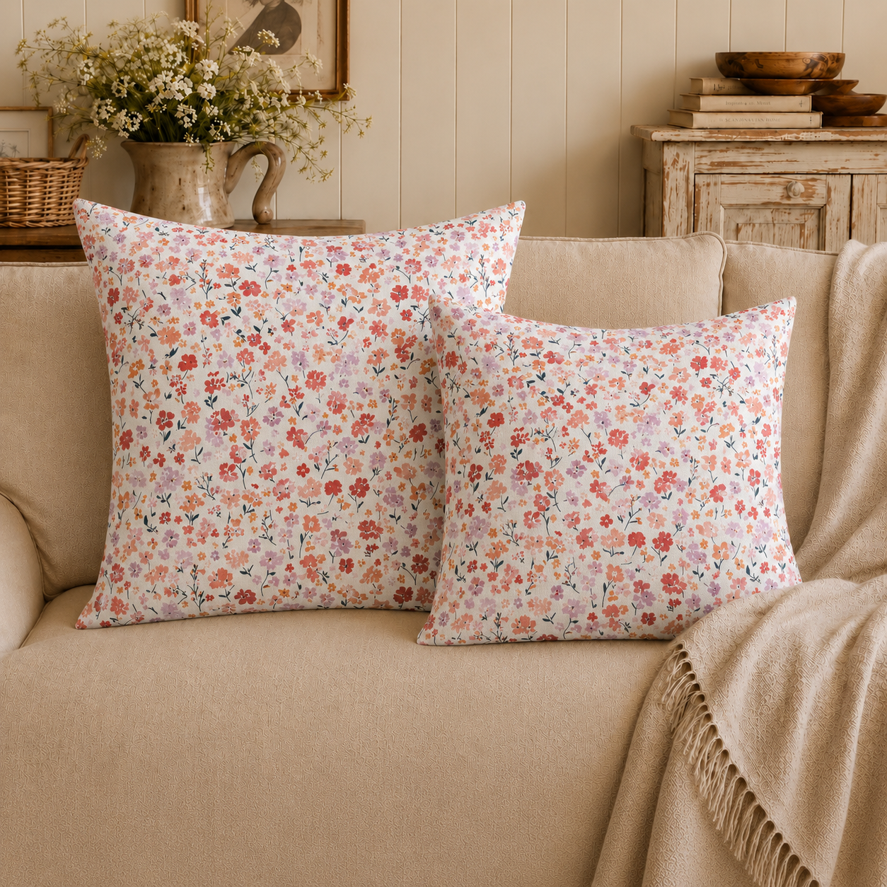 Tiny Blooms Premium Pillow Cover
